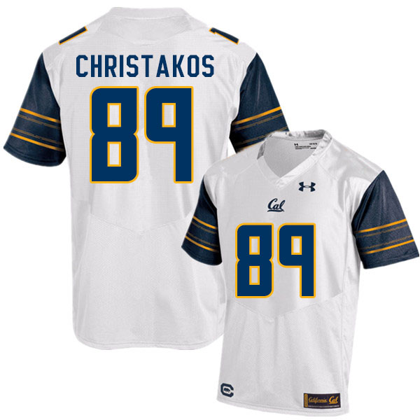 Men #89 Tommy Christakos Cal Bears College Football Jerseys Sale-White - Click Image to Close
